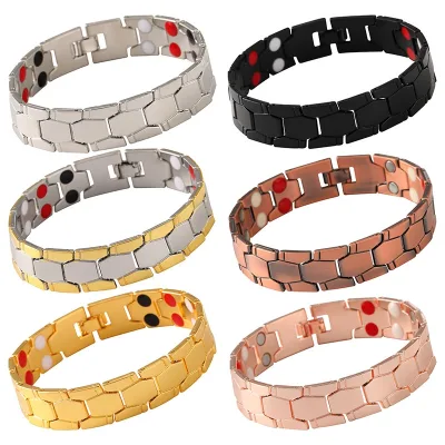 Trendy Spherical Hexagonal Iron Bracelet Magnetic Four-in-One Wide Detachable Unisex Couple's Wrist Accessory