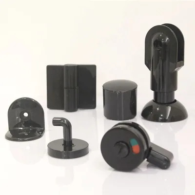 Modern Nylon Black HPL Toilet Cubicle Partition Accessories for Office Use AOGAO Brand