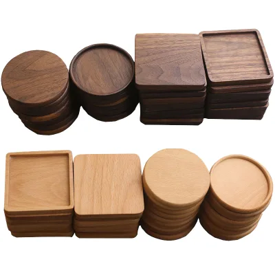 Breakfast Plate Service Tray Wooden Coaster Eco-Friendly Round Custom Mat for Tea/Coffee Cups