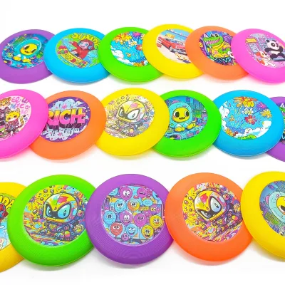 Flying Disc Toys Promotional Gifts Plastic Disc Toy Cartoon Fetch Disc Toys for Kids