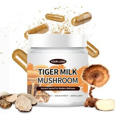Tiger Milk Mushroom Capsules Traditionally Used for Adult Well-Being Gluten-Free & Non-GMO