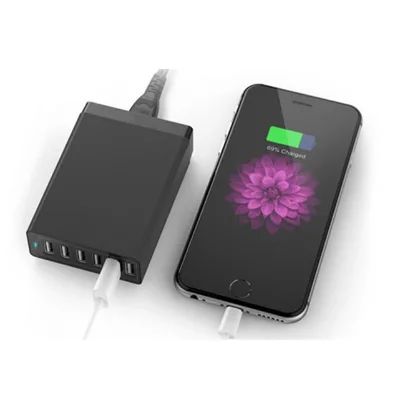 2023 Accessories Phone Mobile Phone Charger 50W 5V 10A 6 Port USB Charger Home Charger Adapter with US/UK/AU/EU Cables