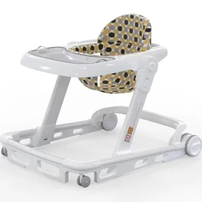 2-in-1 Simple Color Baby Walker Three-Level Height Adjustment Folding Feature European/American Standard