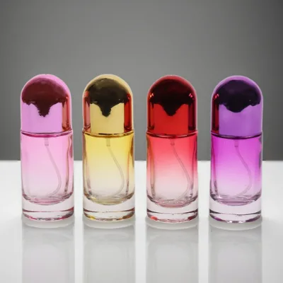 Popular Spray Colorful Cylinder 20ML Glass Perfume Bottle Plastic Lid Customizable Color Shape OEM/ODM Face Cream Mascara