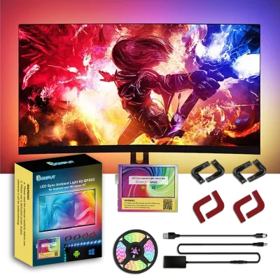 BPSK2 Light Strings LED Light Strip Kit with App Control High CRI 85 Multicolor Flowing Effect for Atmosphere Decoration
