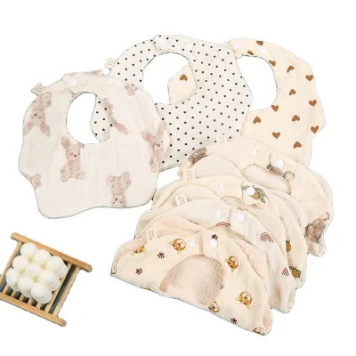 Hand Knit Baby Bib Baby Bibs for Sublimation Wholesale-muslin-cotton-baby-bibs-water