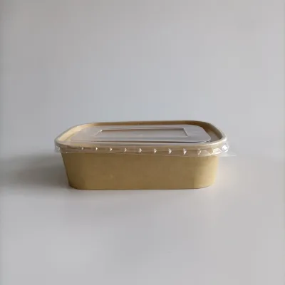 DOUJIN Kraft Disposable Biodegradable Single Wall Large Capacity Noodle Bowl Lid Soaking Bucket Design Custom Orders Accepted