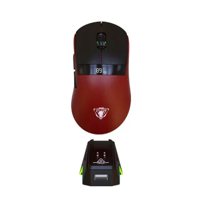12000 High DPI 7D RGB Wireless BT Gaming Mouse with Charging Station Digital Battery Display Driver Support