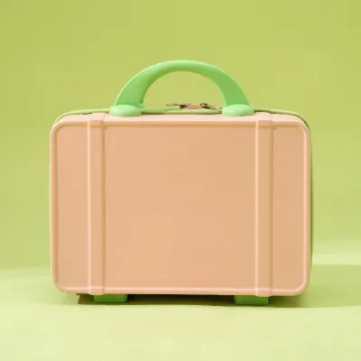 Portable Handheld Luggage, Waterproof Shell, Color Block Design, Portable Storage Hand Case Travel Suitcase