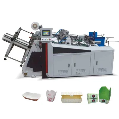 Takeaway Food Grade Kraft Paper Lunch Box Froming Paper Bento Box Making  Automatic Case Erector Sealer Case Packaging Machine