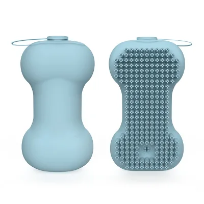 Pet Bath Brush Kit with Shampoo Dispenser & Grooming Comb-Silicone Eco-Friendly for Dogs & Cats-Bathroom Use