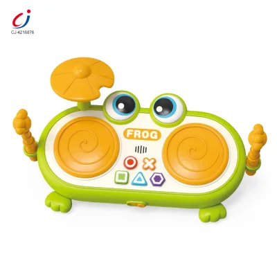 Chengji Girls Toy Musical Instrument Sensory Cognition Cartoon Animal Frog Theme Toy Music Flashing Lights Drumming Educational