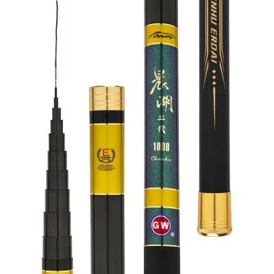 GW 8M-13M Ultra-light Medium Action Hard Power Telescopic Carbon Bass Trout Pole Fishing Carp Lake Taiwan Fishing Rod