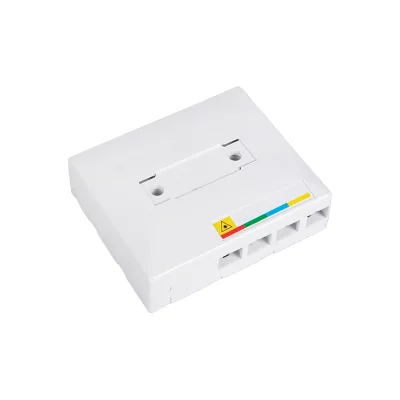 4 Port SC Fiber Optic Terminal Box ABS White Plastic Mini Rosette Wall/Desktop Mount for FTTH