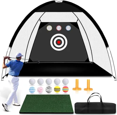 Golf Practice Net Golf Hitting Training Auxiliary Net Belt Target and Portable Bag Are Suitable for Indoor and Outdoor Use.