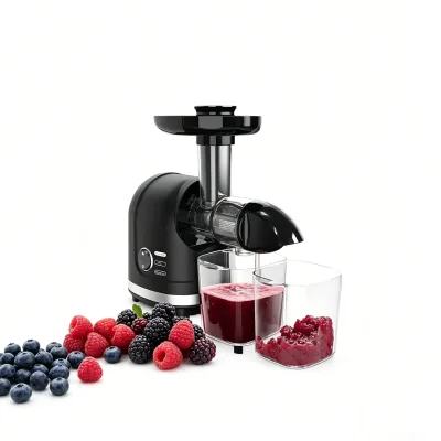 Electric Citrus Slow Juicer with Aluminum Housing Self Cleaning Masticating Technology High Juice Yield