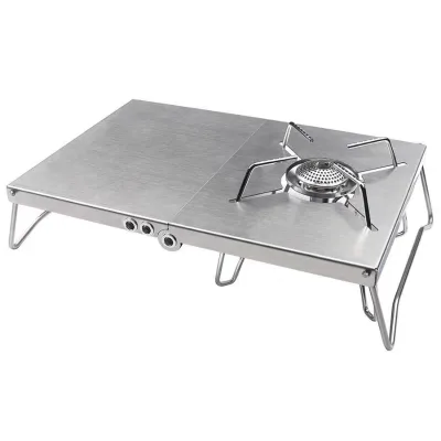 Stainless Steel Outdoor Camping Folding Heat Insulation Table for burner Bracket Gas Stove