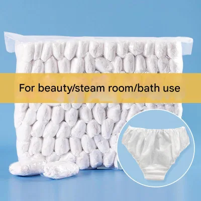 Non-woven Disposable Underwear, Double-layered and Individually Packaged, Suitable for Hotels, Travel, and Beauty Treatments.