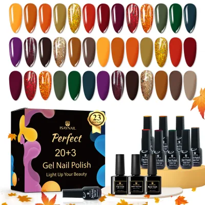 High Quality UV Nail Gel Polish Kit 20 Colors with LED Lamp French Style Custom Logo Gel Polish Starter Set