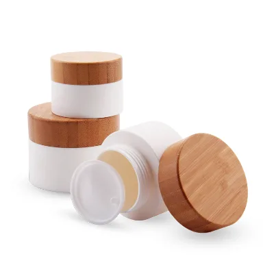 New Fashion Natural Cosmetic Packaging Wooden Cream Jar,50ml Bamboo Jar,Skin Care Bamboo Jars With Lids Wholesale