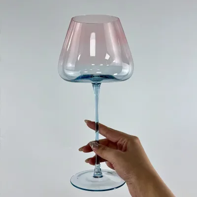 Gradient Blue Pink Burgundy Wine Glasses Long Stem Colored Goblet for Home Bar Wedding Party Drink Serving