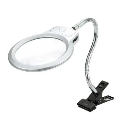 Custom 2.5x 5x Wholesale Antique Collection Carving Metal Material Clip on LED Lamp Magnifying Glasses Sale
