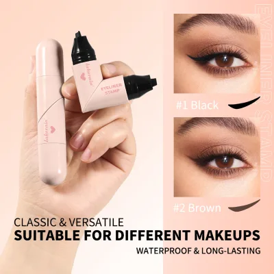 Makeup OEM Eyeliner Waterproof Long Lasting 2 Color Rotating Double-headed Liquid Eyeliner Stamp Seal for Women Beauty