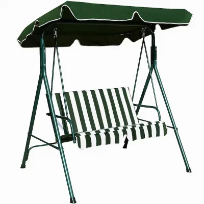 2-Person Weather Resistant Metal Canopy Patio Swing Chair Outdoor Furniture for Patio Porch Garden