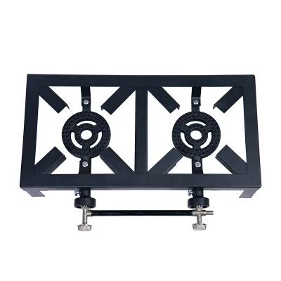 Wholesale Portable Cast Iron Gas Cooker Double burner With Iron Rack Fierce Fire Gas Stove