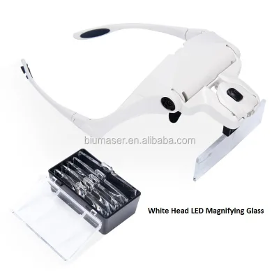 5 Lens Permanent Makeup Head Magnifying LED Lamp Glass Loupe With Black and White Colors