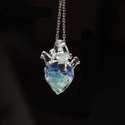 Handmade Luxury Trendy Gold Plated Link Chain Heart Pendant Necklace for Women's Anniversary Gift