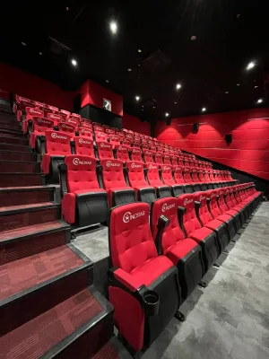 Good Price Front Row Theater Seating Metal Cinema Hall Chair Contemporary Commercial Use Outdoor Church/School Auditorium HONGJI