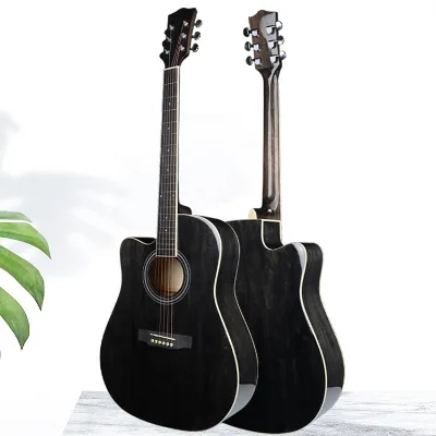 41inch High Gloss Black Cutaway Acoustic Guitar From China Guitar Factory