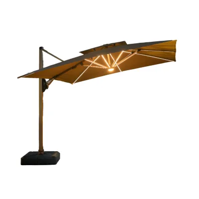 Hot Sale Roma Waterproof Outdoor Furniture Durable Foldable Sunshade Umbrella Convenient Hanging Design Anti-UV for Courtyards