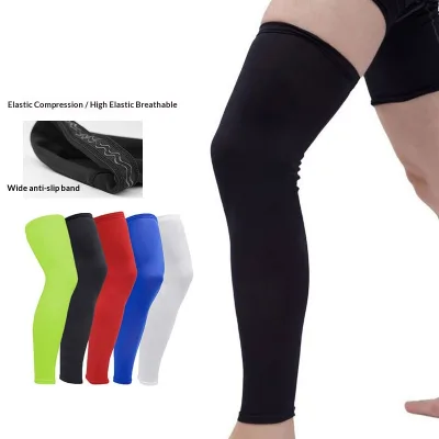 Lycra Outdoor Breathable Sun Protection Leg Sleeves Sports Knee Leg Supports for Basketball Hiking Cycling Running