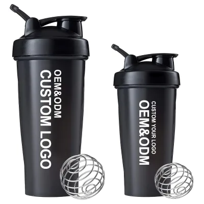OEM&ODM Custom Sports Protein Shaker Cup 400ml 600ml 800ml Gym Bottle Shaker Plastic Sports Water Bottle with logo