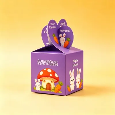 Hot Selling Easter Gift Box Red Purple Transparent PVC Square Box Anti-Scratch Customizable Sizes for Fruit Food Packaging