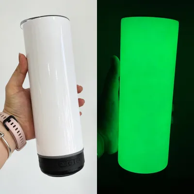 20oz Stainless Steel Sublimation Wireless Speaker Tumbler Straight Sublimation Speaker Tumblers for White Sublimation Transfer
