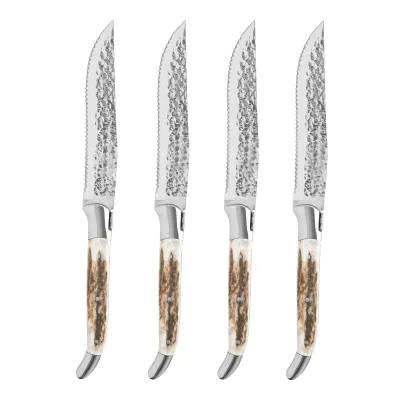 Hammer Coutau Laguiole Premium Steak Knife Antler Effect Resin Handle Stainless Steel Dining Table Cutlery Restaurant Knives