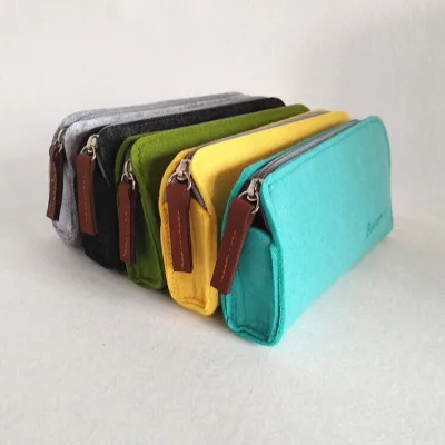 Baiger Hot Sell Fashion OEM Logo Felt Wallet Case Felt Sunglasses Pouch for Women and Men