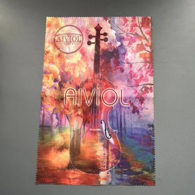 Personalized logo Microfiber Musical Instruments Cleaning Cloth Custom Digital Print for Piano Violin Saxophone Polishing Cloth