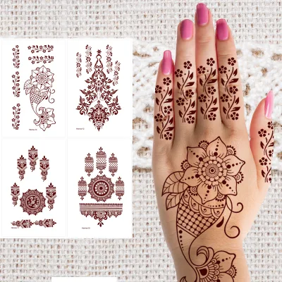 High Quality Temporary Tattoos Fashion style Henna Temporary tattoos, waterproof henna sticker stickers, brown hand tattoos