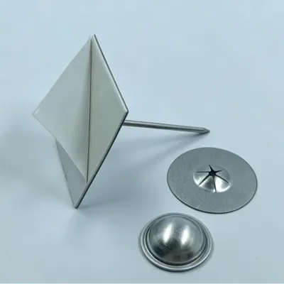 Pressure Sensitive Sticky square Metal Base Fixtures for Quick Thermal Layer Mounting Self Adhesive Insulation Stick Pins