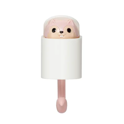 Creative Cute Squirrel Door Hanging Plastic Hook No Punching Sticky Wall Hanging Entry Hall Storage Key Hook
