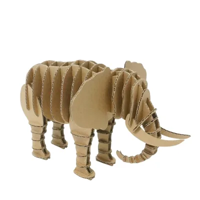 Educational DIY Natural Printing Cardboard Assembling Paper for Kids Thailand Travelling Souvenir Gift Animal Elephant 3D Puzzle