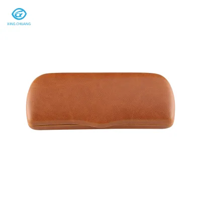 High Quality Leather Optical Glasses Case Premium Grade Eyeglass Clam Shell Hard Case Classy Travel Eyewear Holder Case