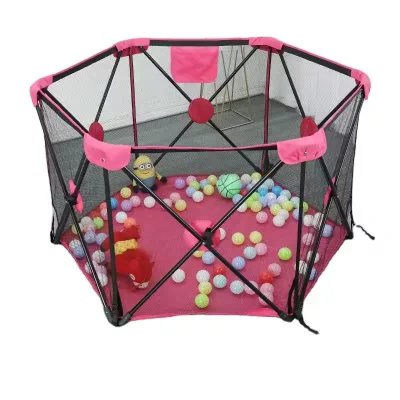 New Design Portable Children Hexagonal Multi- Functional Playard Folding Baby Playpen for Toddler