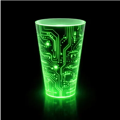 Eco-friendly Water Sensitive LED Beer Cup 14oz Custom Logo Liquid Induction Glowing Mug Football Viewing Party Supporter Gear