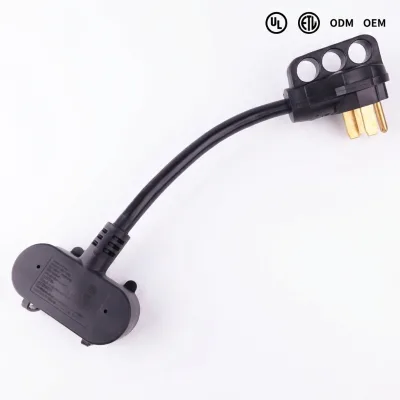 RV 50 Amp to Dual 30 Amp Power Cord, 18 Inch 1 NEMA 14-50P Male Plug to Two TT-30R Female Receptacles with Weatherproof Cover