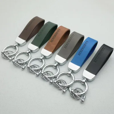 Hot Price High Quality Colorful Retro Car Key Strap PU Leather Keychain For Men Business Gifts